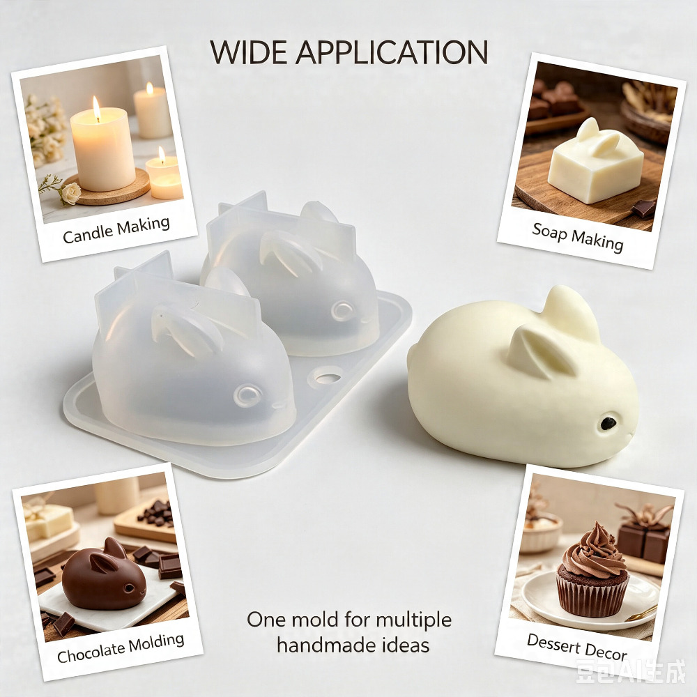 3D Mini Rabbit Silicone Mold F - Soap Making Instructions ulasan dan harga